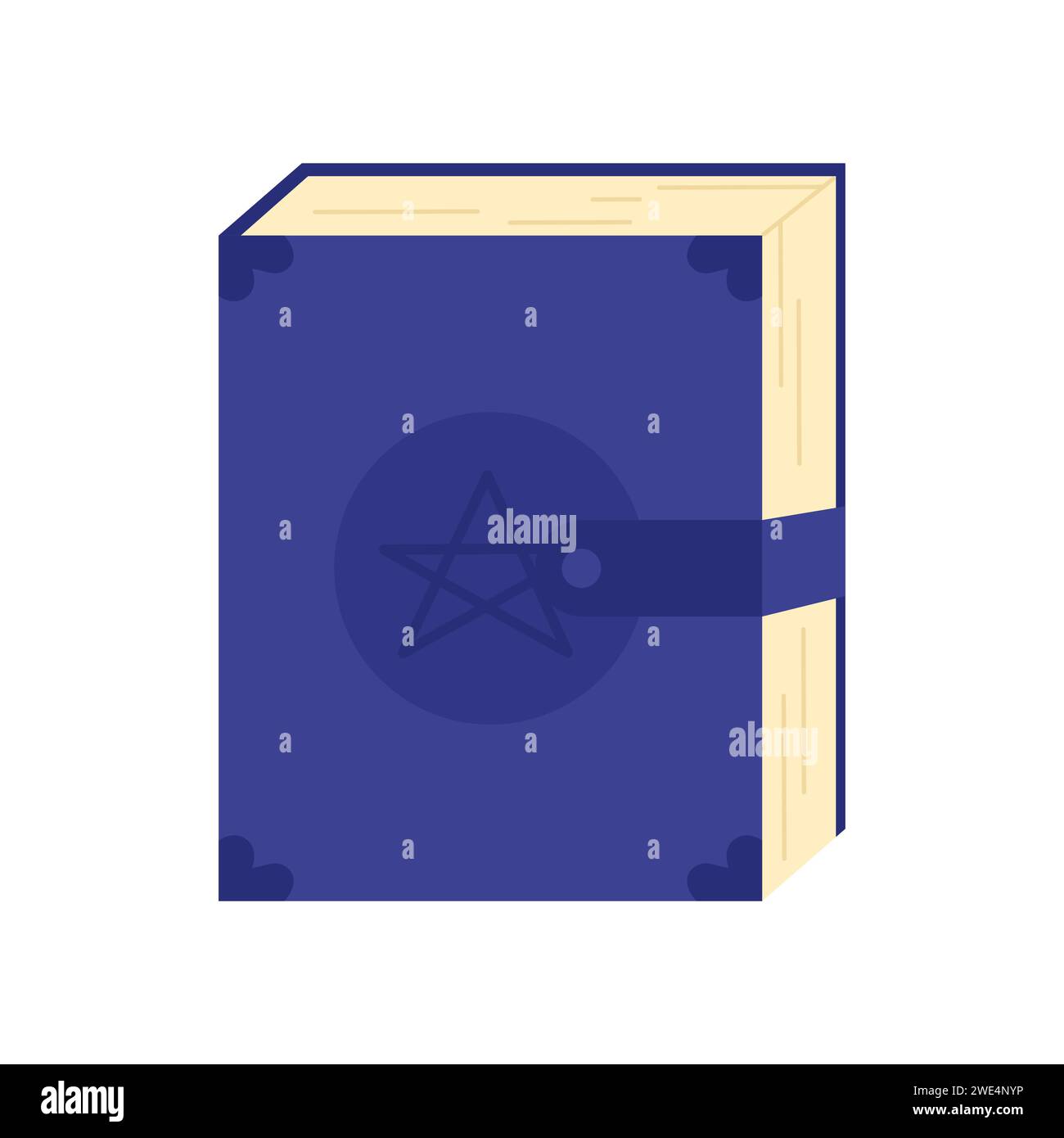 Vieux livre de sorts. Accessoires de sorcellerie, illustration vectorielle de dessin animé rituel occulte magique Illustration de Vecteur