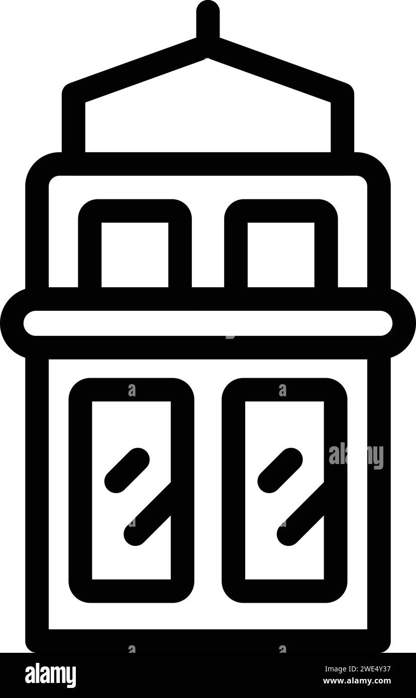 Vecteur de contour d'icône de tour de ville en verre. Tel aviv. Sky Travel Opera Illustration de Vecteur