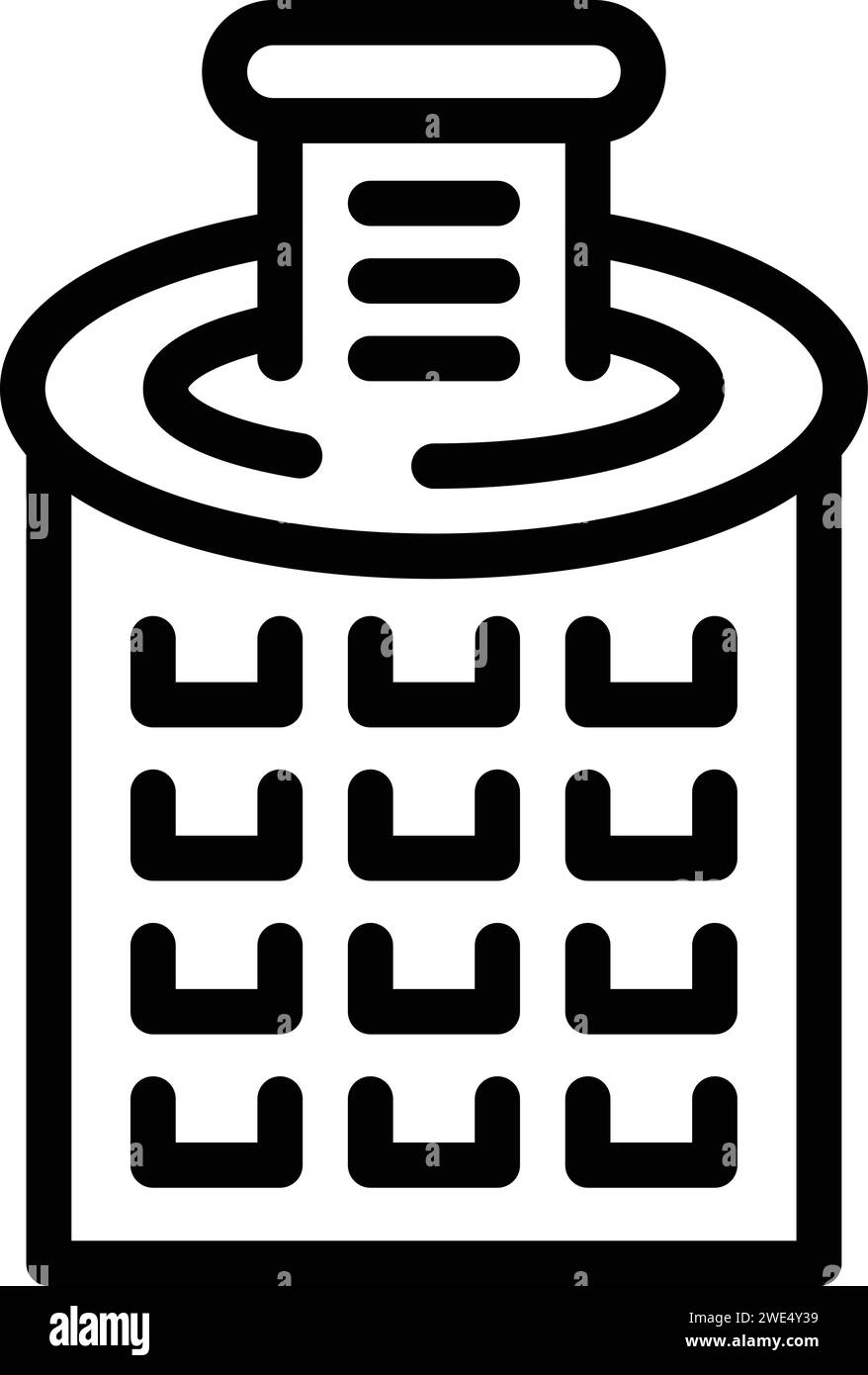 Vecteur de contour d'icône de ville de tel aviv. Bâtiment de tour. Paysage urbain TV Illustration de Vecteur