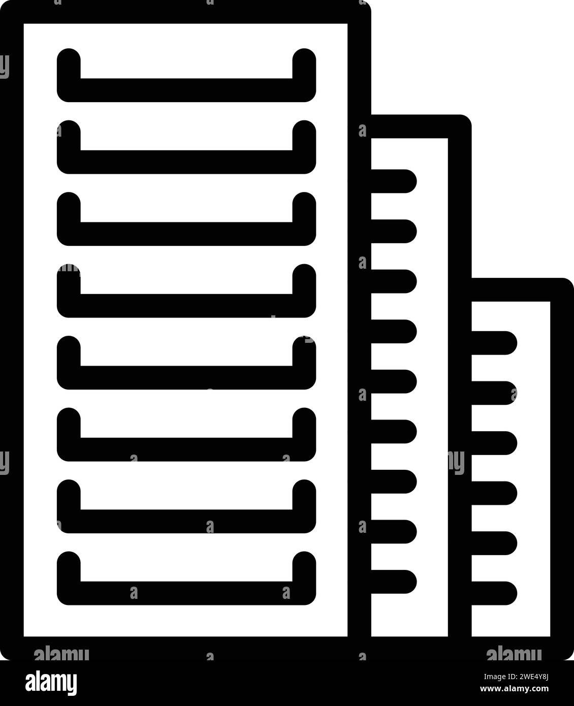 Vecteur de contour d'icône de bâtiment d'opéra. Tour Skyline City. Architecture urbaine Illustration de Vecteur