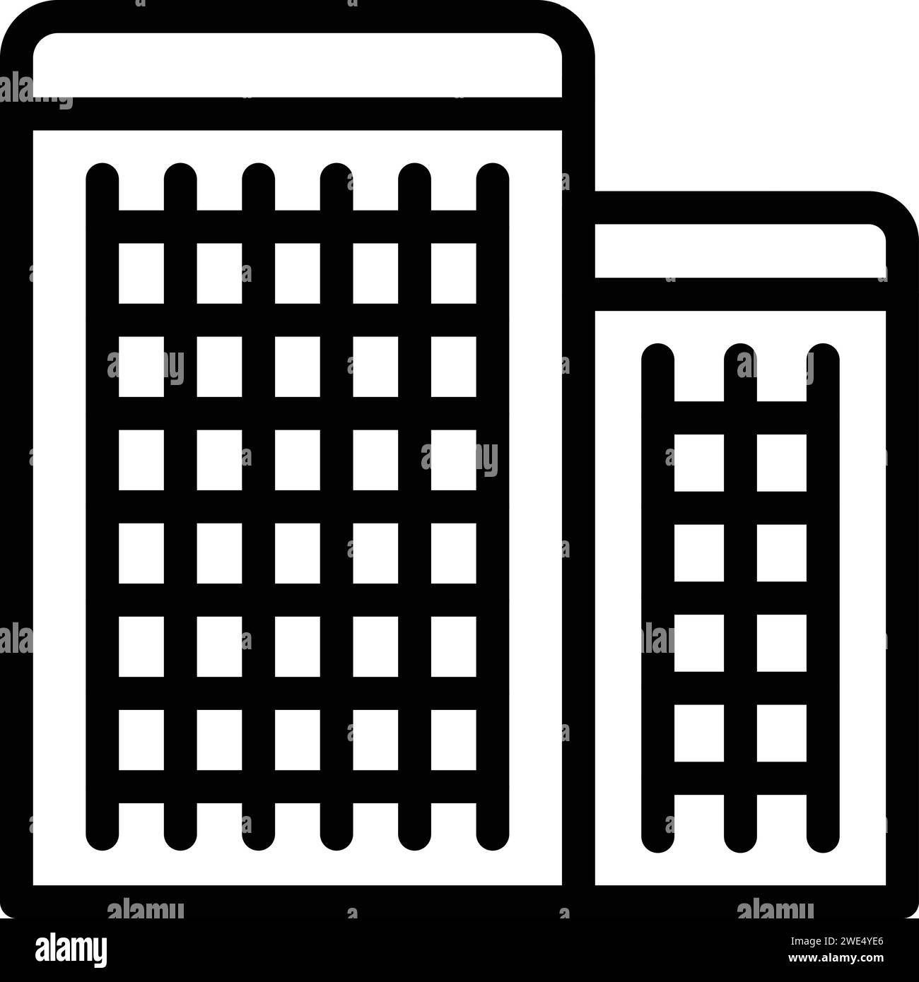 Vecteur de contour d'icône de tours modernes. Bâtiment de tel aviv. Ville sabich Illustration de Vecteur