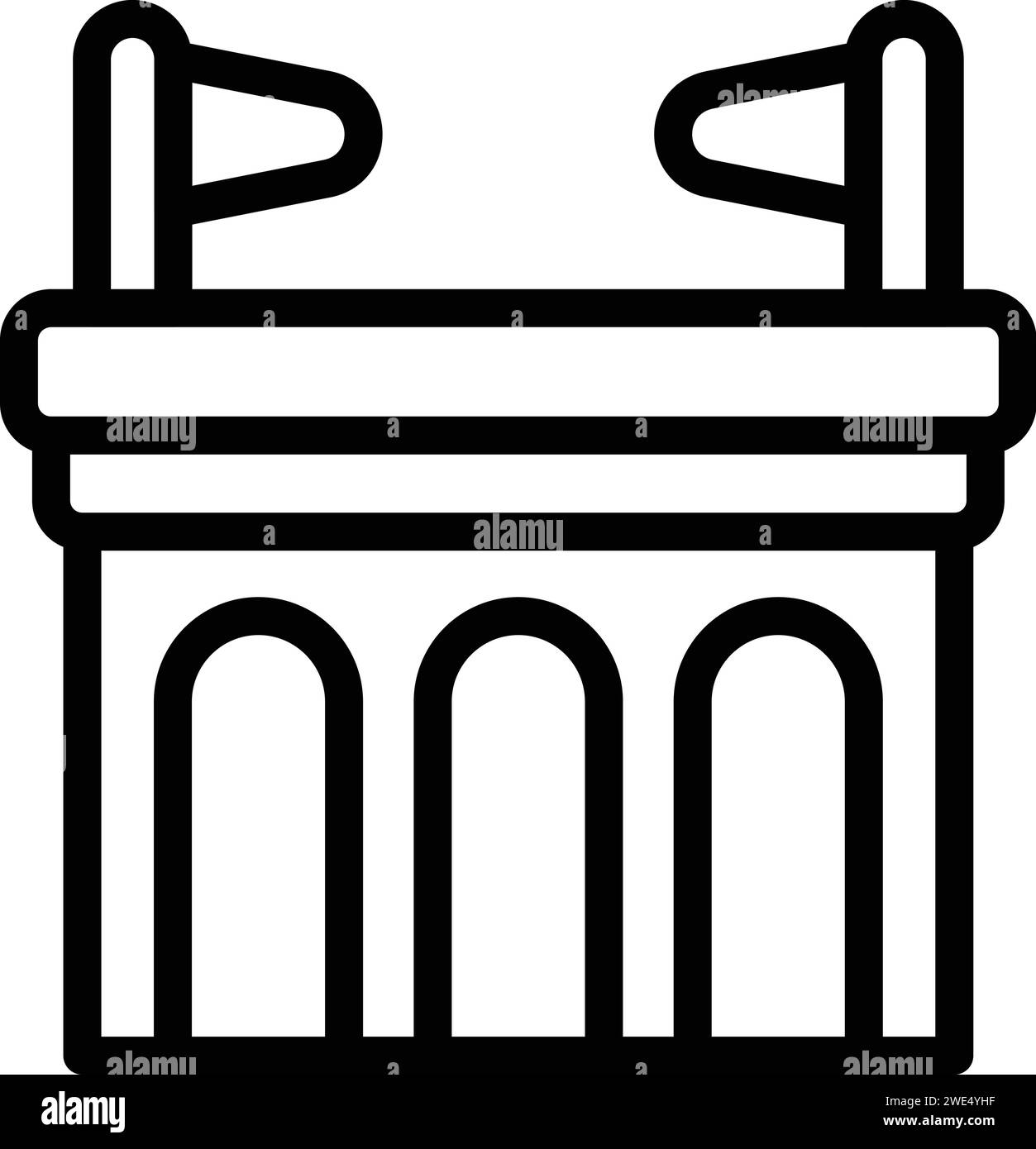 Vecteur de contour d'icône de ballon d'asie Cityscape. Gradient de brume. Ville de voyage Illustration de Vecteur