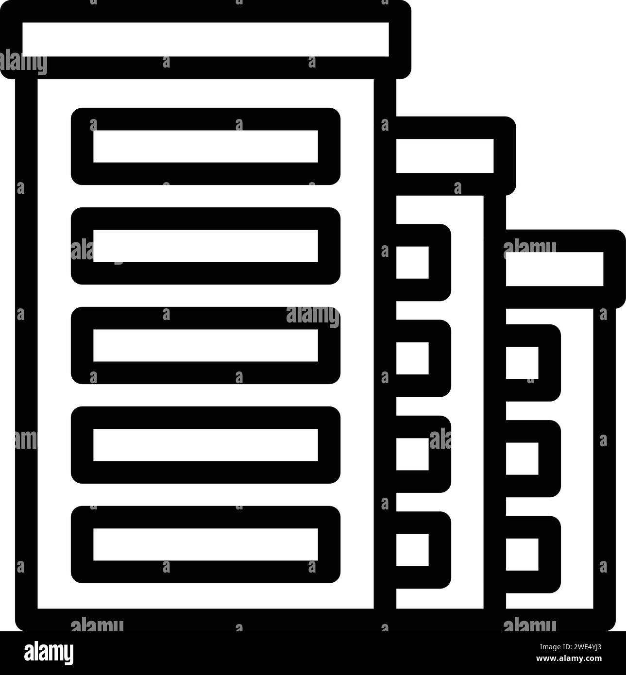 Vecteur de contour d'icône de bâtiment de rue de ville. Opéra moderne. Pierre de verre Illustration de Vecteur
