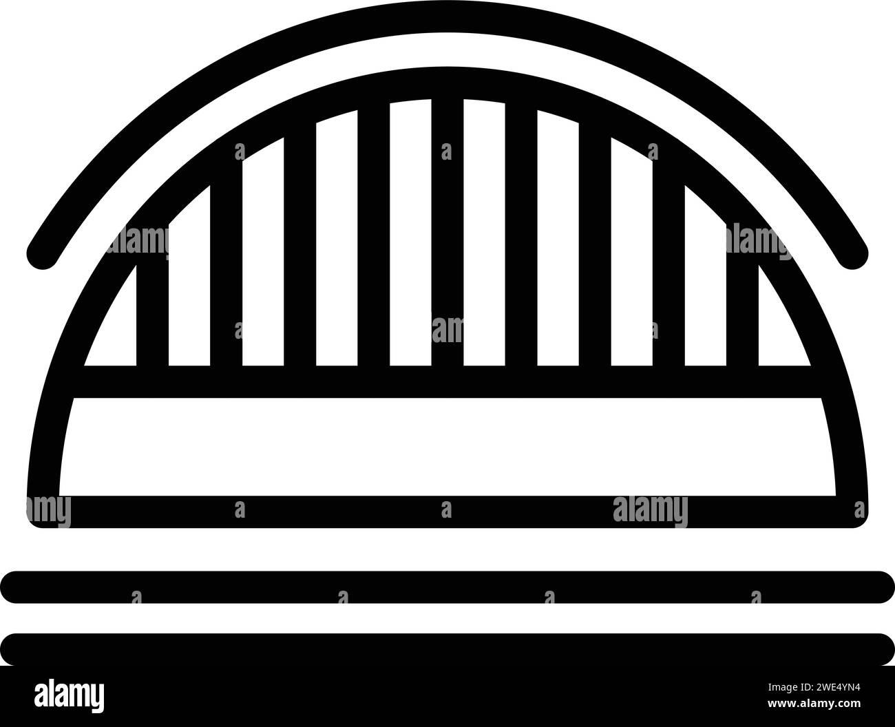 Vecteur de contour d'icône de pont de tel aviv. Voyage dans le ciel d'opéra. Politique du matin Illustration de Vecteur