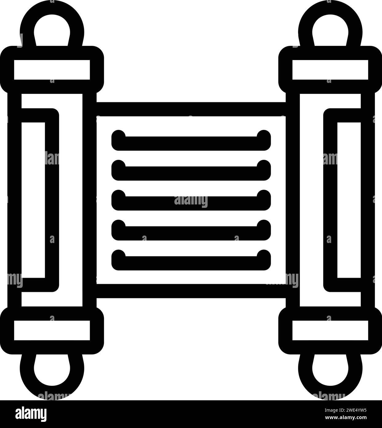 Vecteur de contour d'icône de rouleau de religion juive. Tel aviv ville. Ballon moderne Illustration de Vecteur