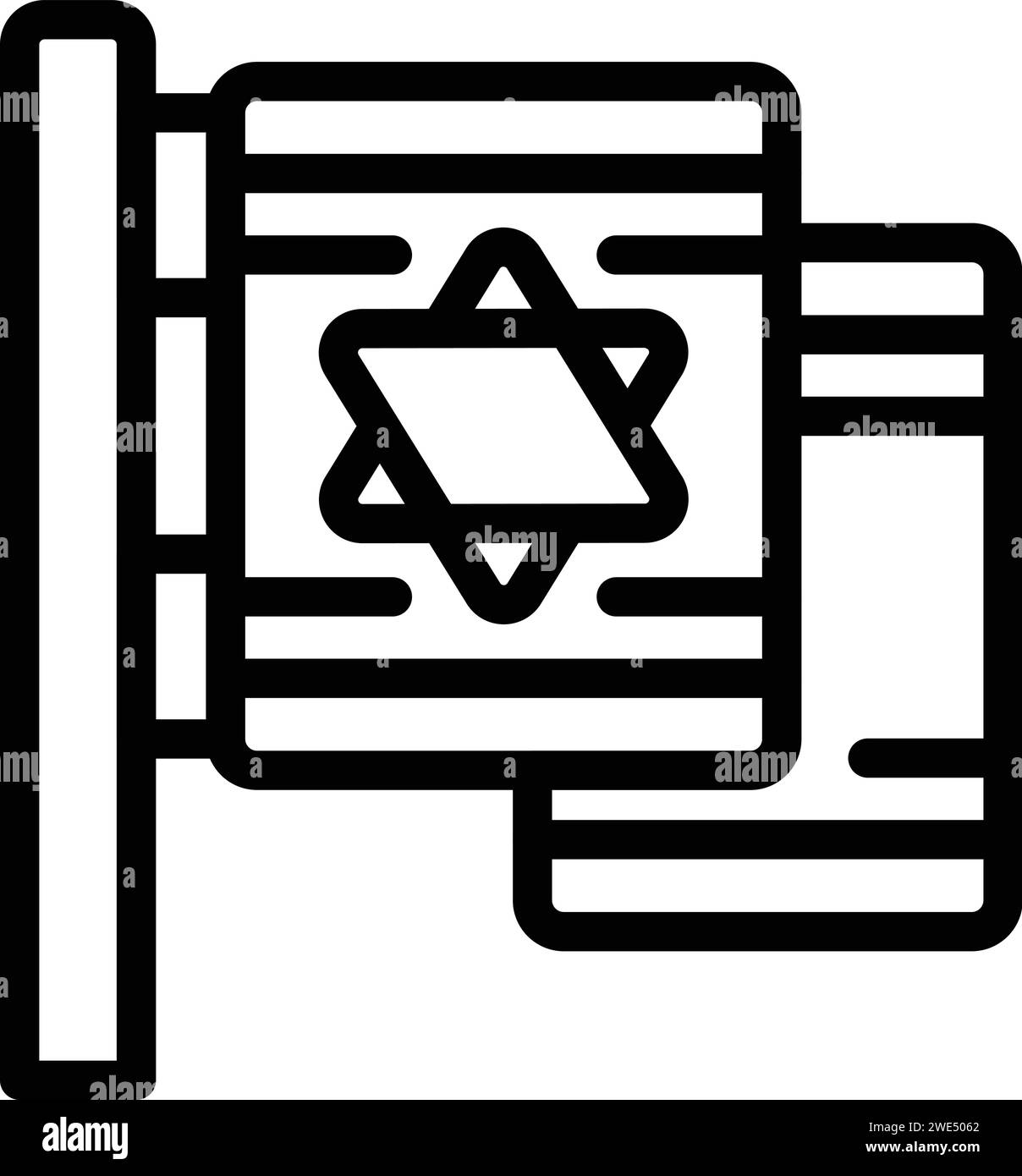 Vecteur de contour d'icône de drapeau de pays. Israël tel aviv. Tour moderne brume Illustration de Vecteur