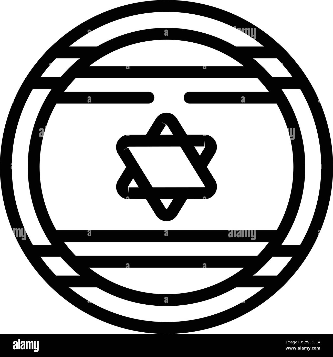 Vecteur de contour d'icône d'emblème d'israël cercle. Tour de la ville. Tel aviv urbain Illustration de Vecteur