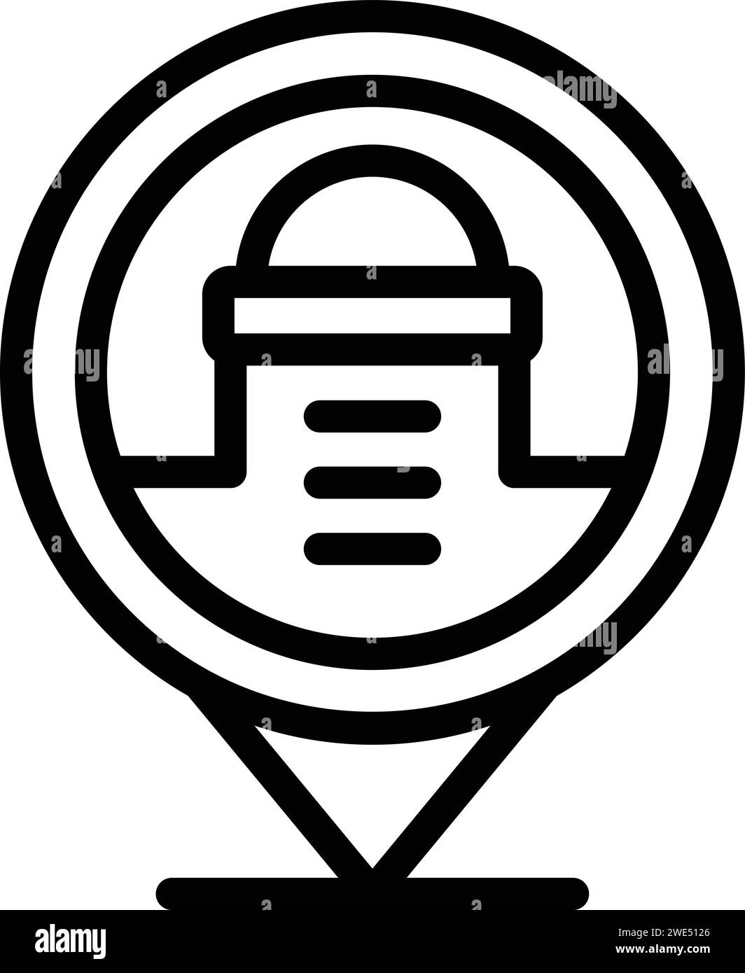 Vecteur de contour d'icône d'emplacement de tel aviv. Opéra moderne. Tours en pierre de verre Illustration de Vecteur