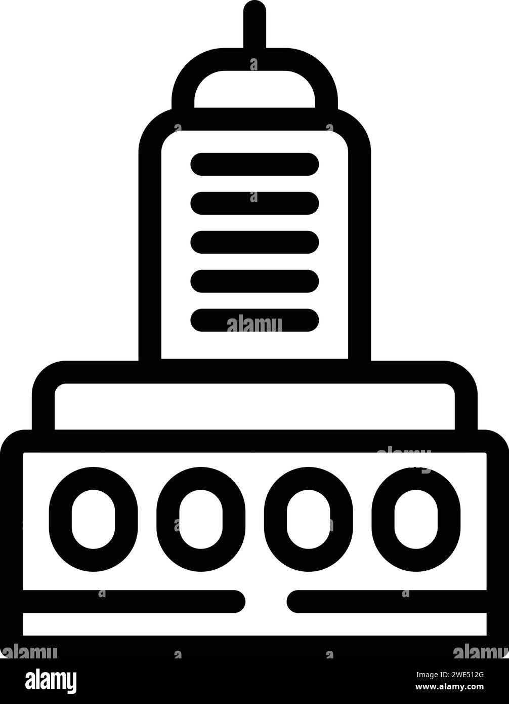 Vecteur de contour d'icône de bâtiment moderne tel aviv. Tower City. Opéra emblématique Illustration de Vecteur
