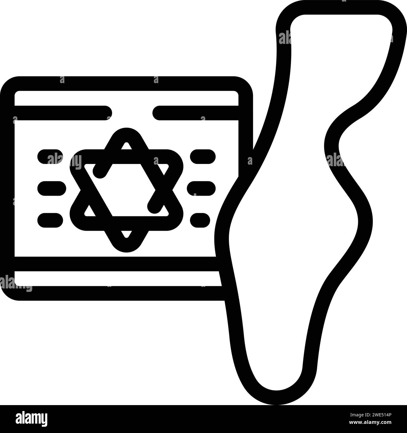 Vecteur de contour d'icône de point de repère Israël. Country tel aviv ville. Tours modernes Illustration de Vecteur