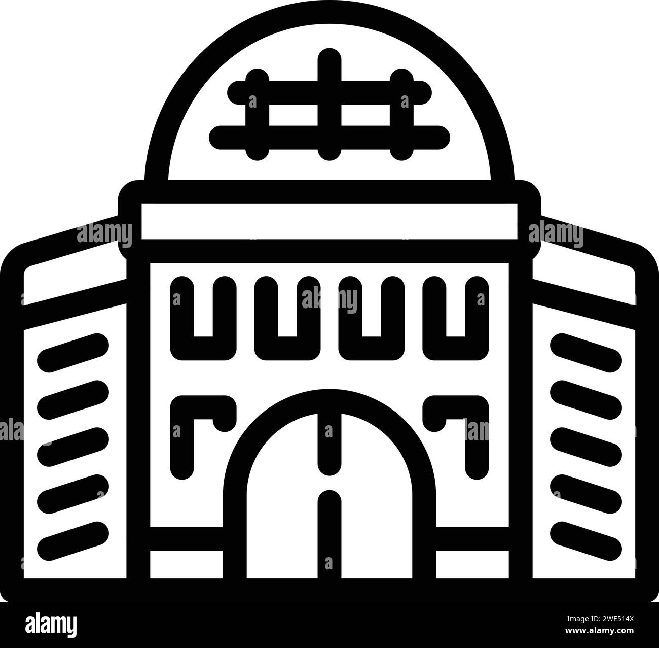 Vecteur de contour d'icône d'église de ville. Tel aviv. People Sky Opera Illustration de Vecteur