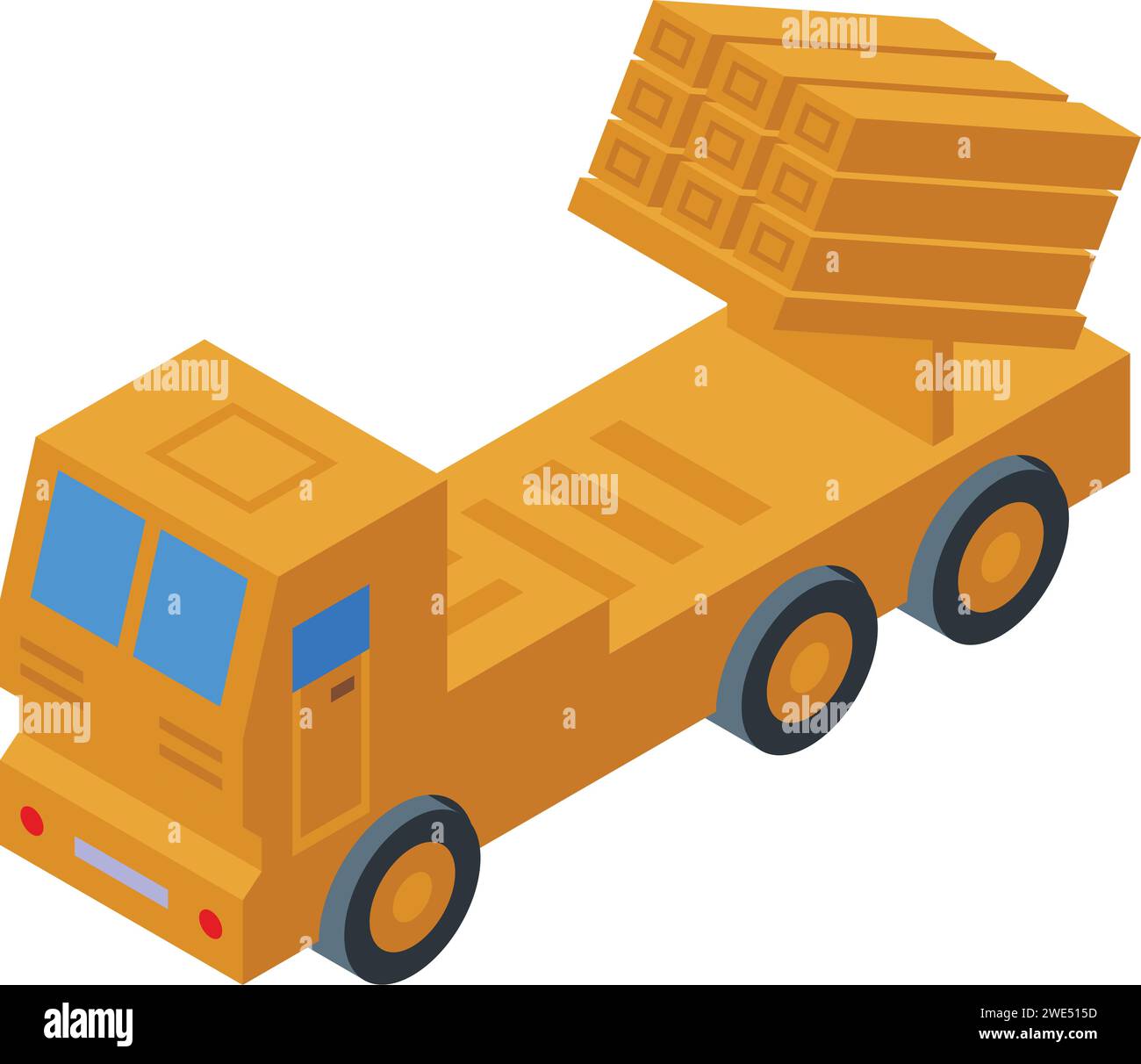 Vecteur isométrique d'icône de guerre de transport de pièce. Missile. Machines armées Illustration de Vecteur