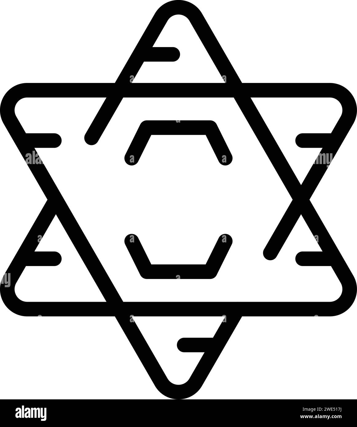 Vecteur de contour d'icône étoile de tel aviv. Tour de la ville asie. Matin soir Country Illustration de Vecteur