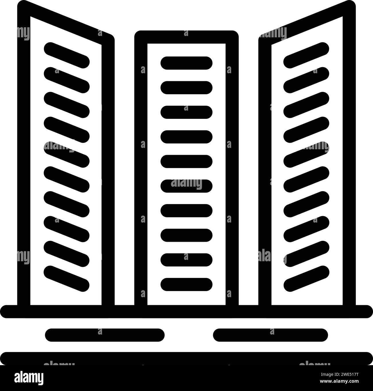 Vecteur de contour d'icône de grande tour de ville. Les voyageurs. Tours de repère Illustration de Vecteur
