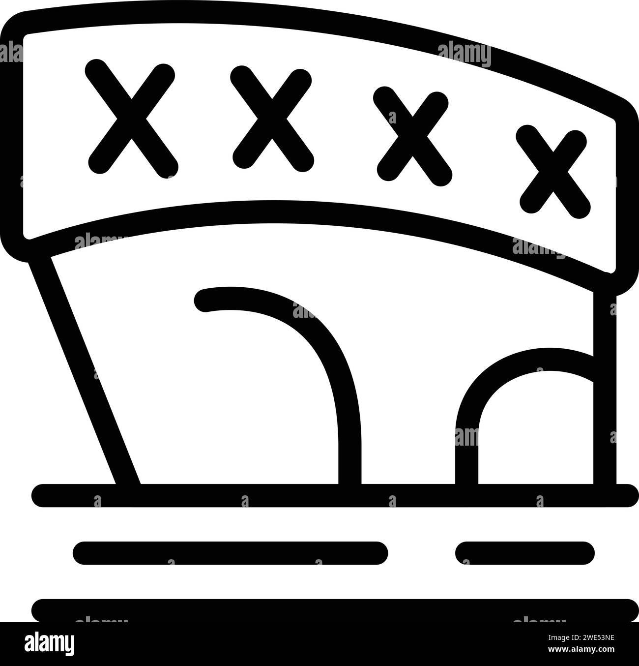 Vecteur de contour d'icône de bâtiment d'opéra. Israël tel aviv. Les voyageurs Illustration de Vecteur