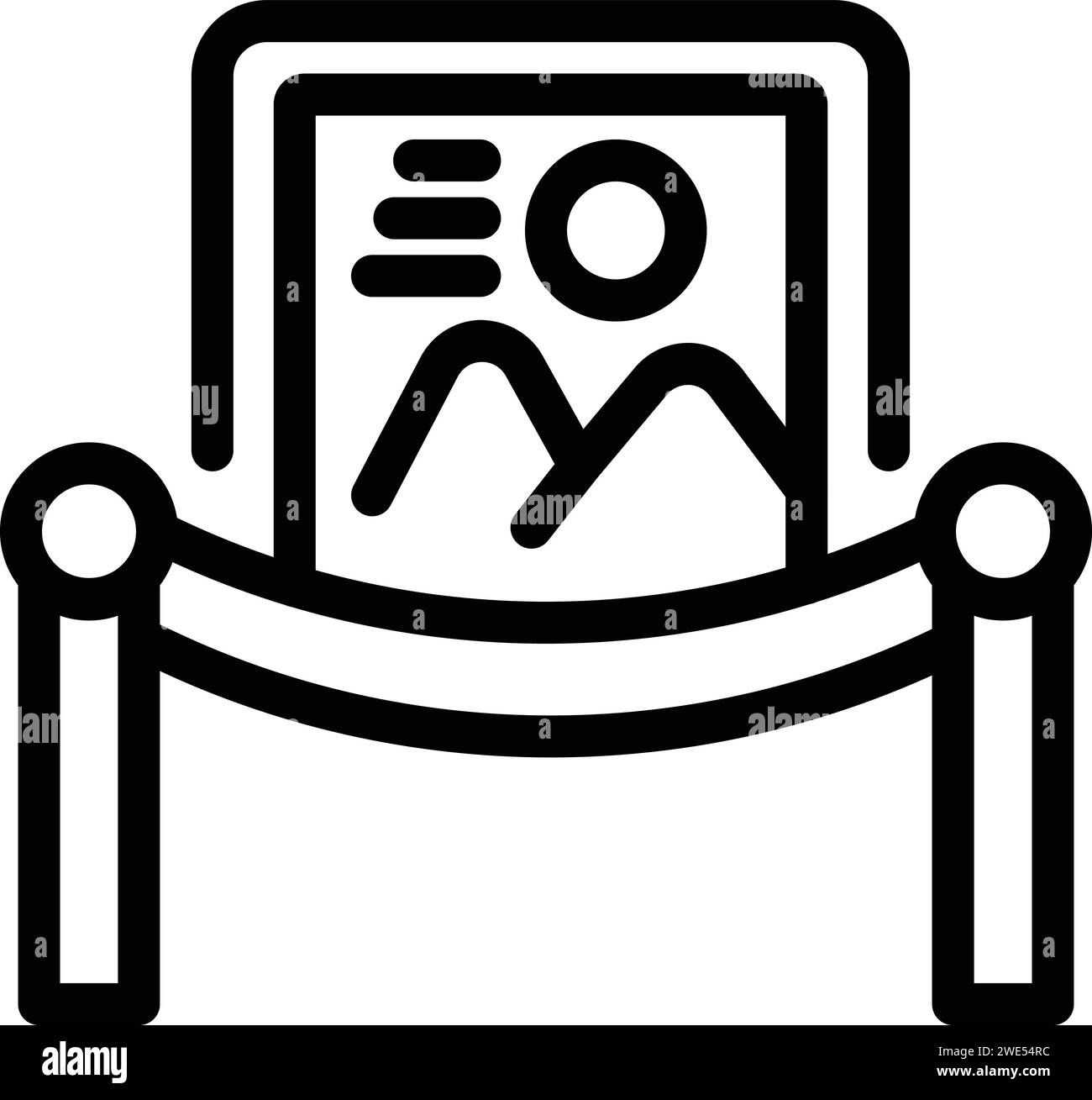 Vecteur de contour d'icône de musée d'image de barrière. Art de galerie Art national Illustration de Vecteur