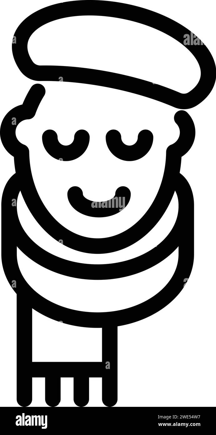 Vecteur de contour d'icône d'artiste de galerie d'art. Course linéaire. Musée paris Illustration de Vecteur