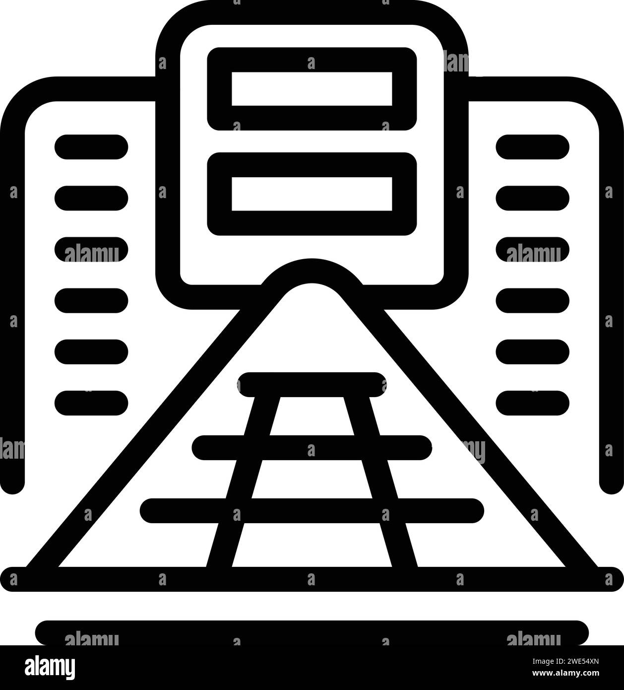 Vecteur de contour d'icône de conception de Louvre. Capitale française. Art national touristique Illustration de Vecteur