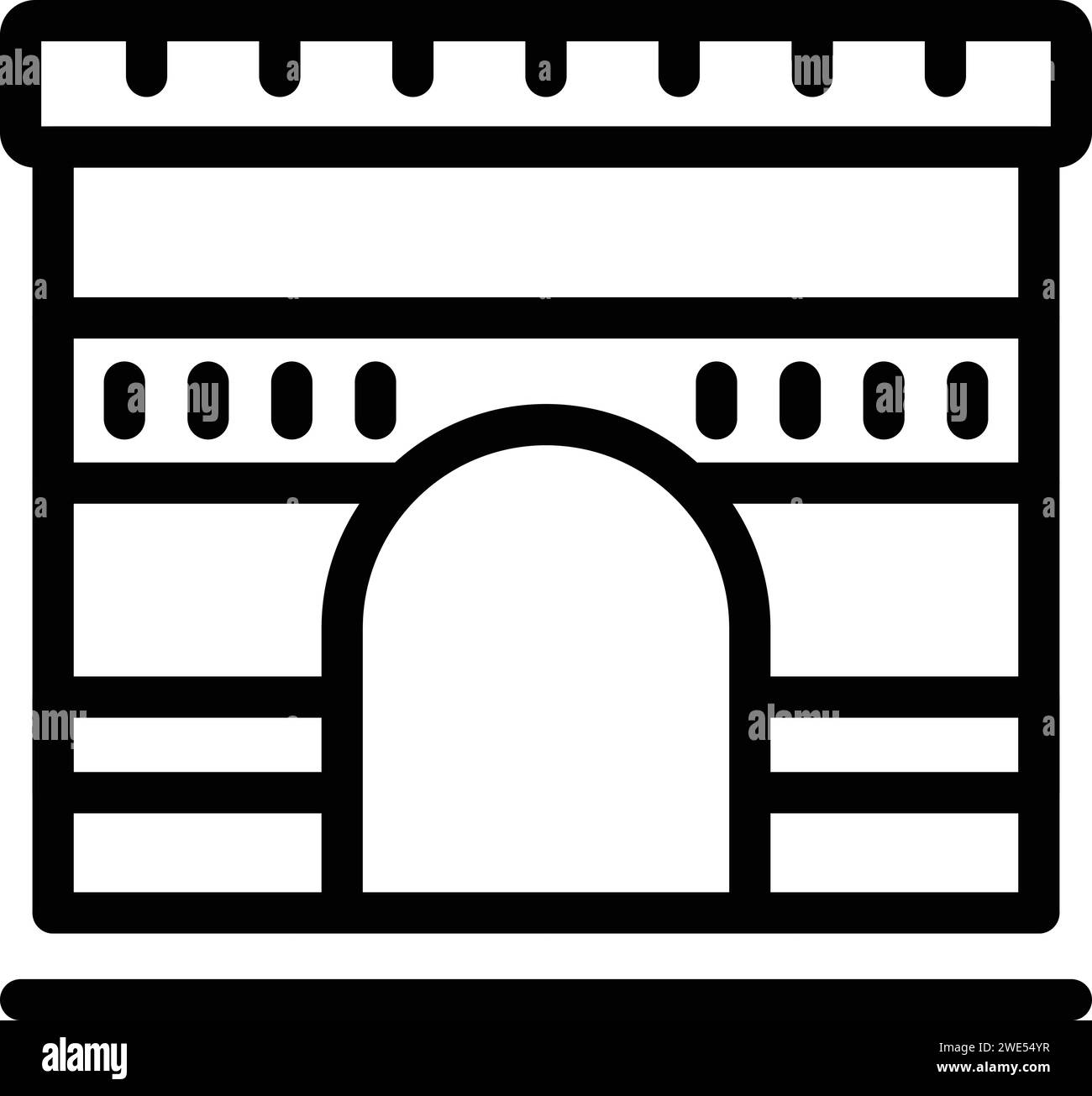 Vecteur de contour d'icône d'arche française majuscule. Passe-temps national. Design français Illustration de Vecteur