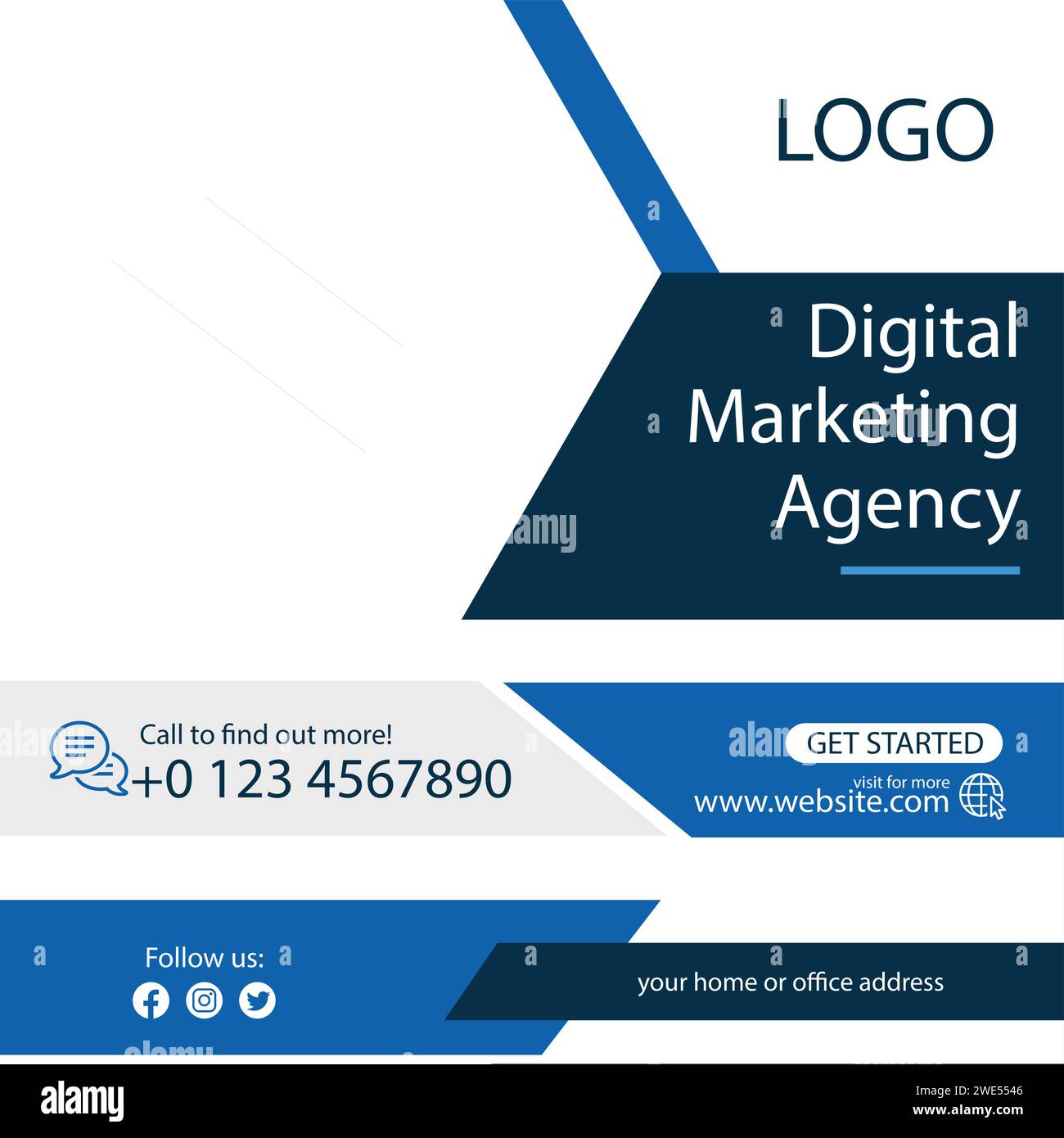 Modèle de publication d'agence de marketing Illustration de Vecteur