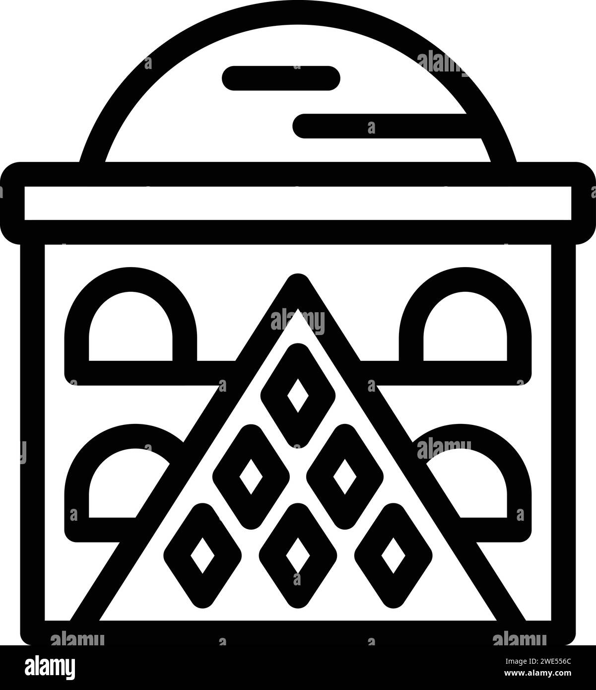 Vecteur de contour d'icône de voyage de galerie d'art. Capitale touristique. Design culturel Illustration de Vecteur