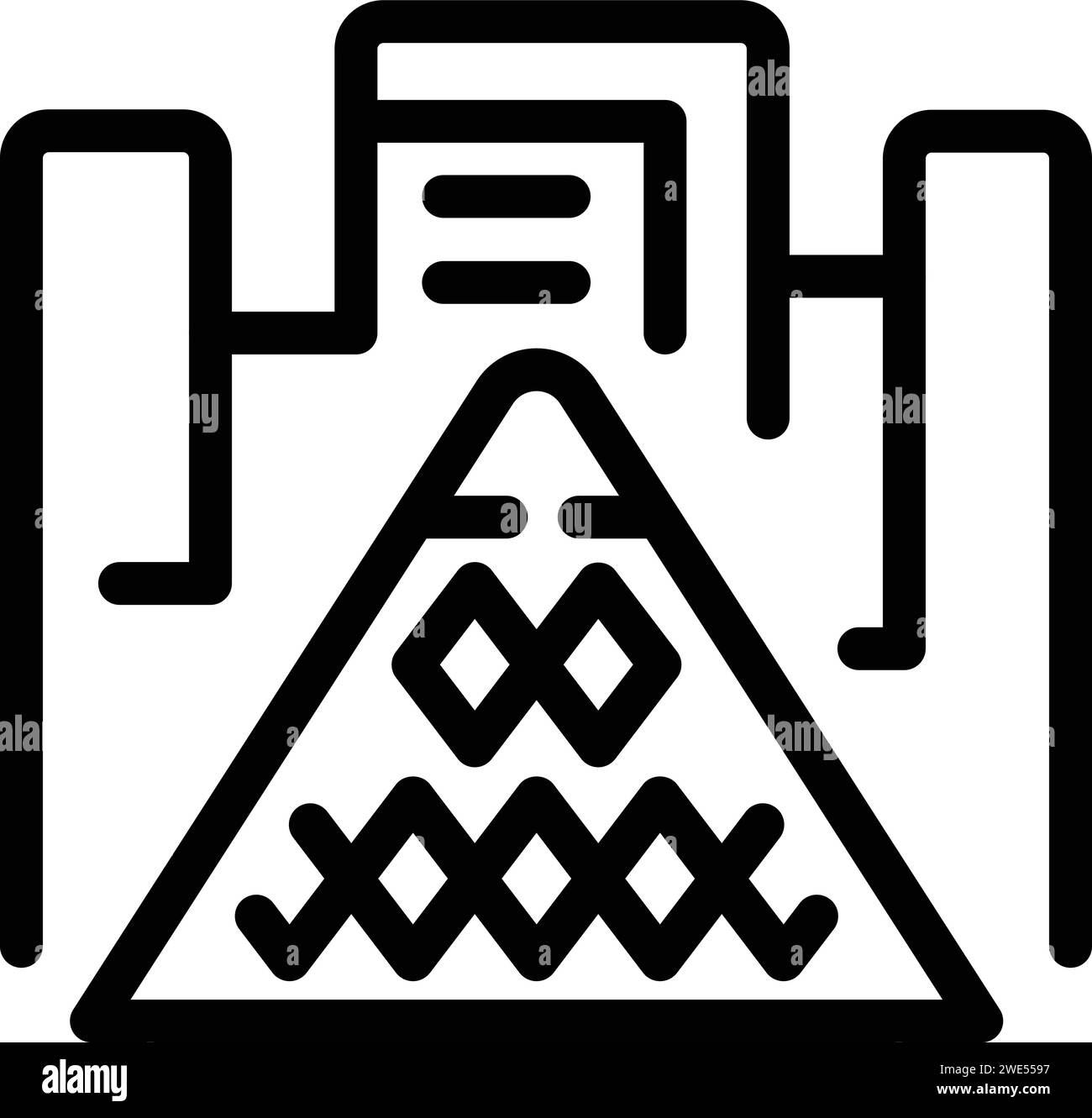 Vecteur de contour d'icône passe-temps de galerie d'art. Galerie sombre. Structure culturelle Illustration de Vecteur