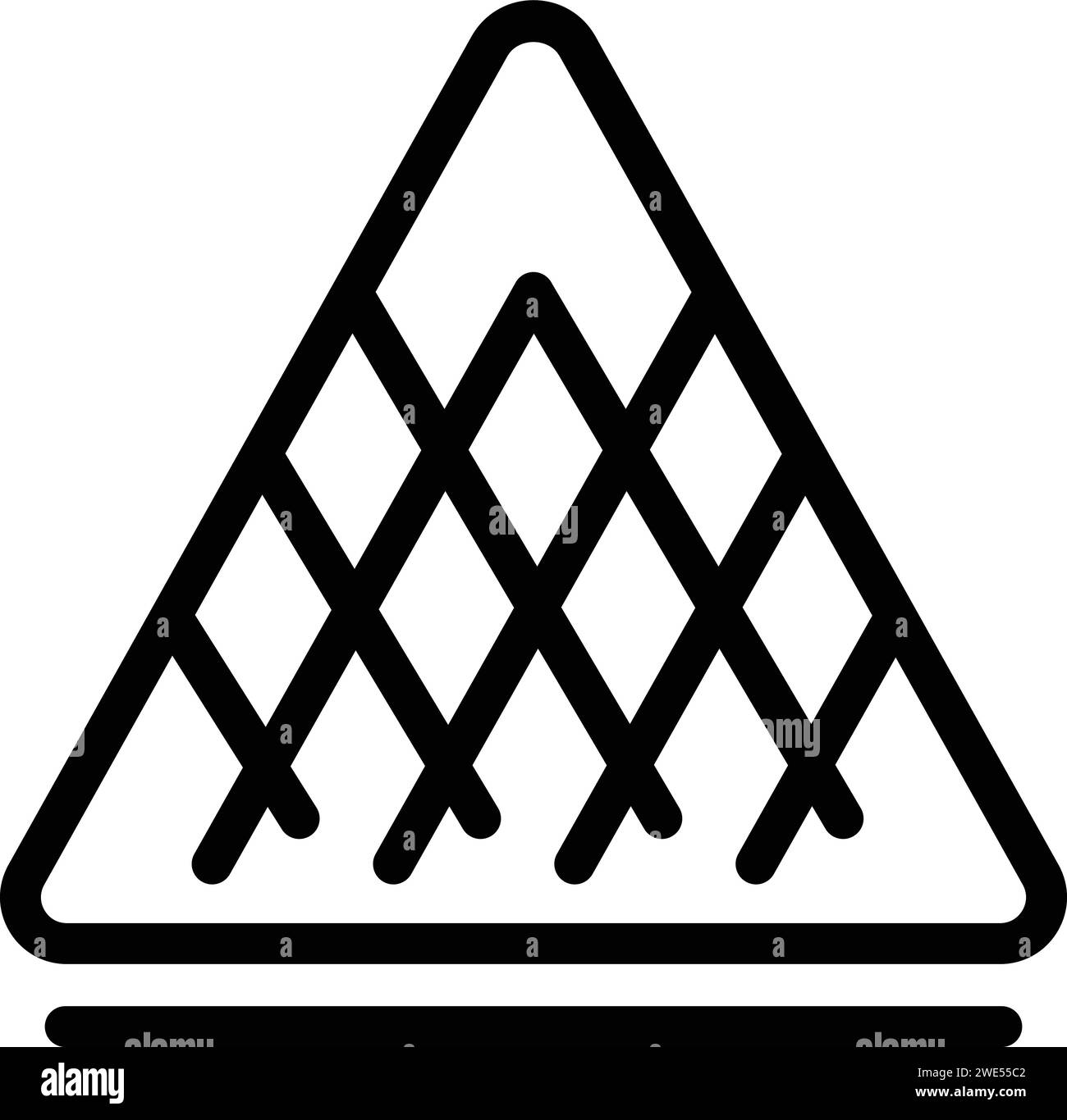 Vecteur de contour d'icône de pyramide de Louvre. Voyages touristiques. Art de la nation Illustration de Vecteur