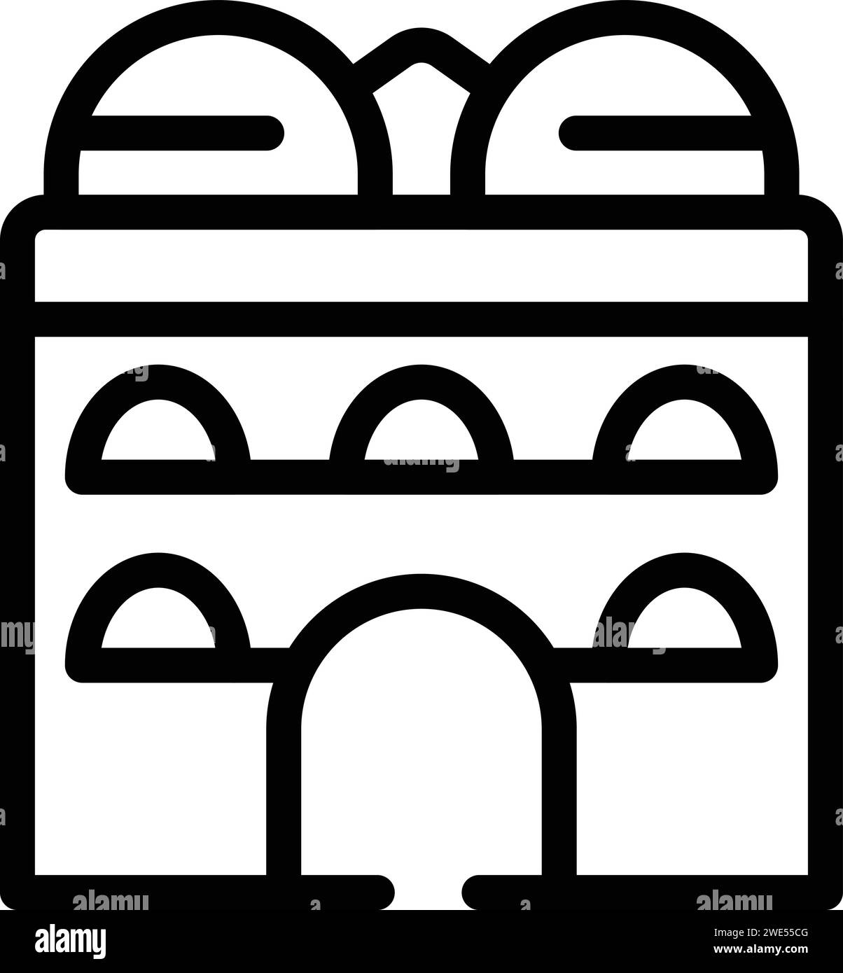 Vecteur de contour d'icône d'image adulte. Musée antique. Galerie d'art. Illustration de Vecteur