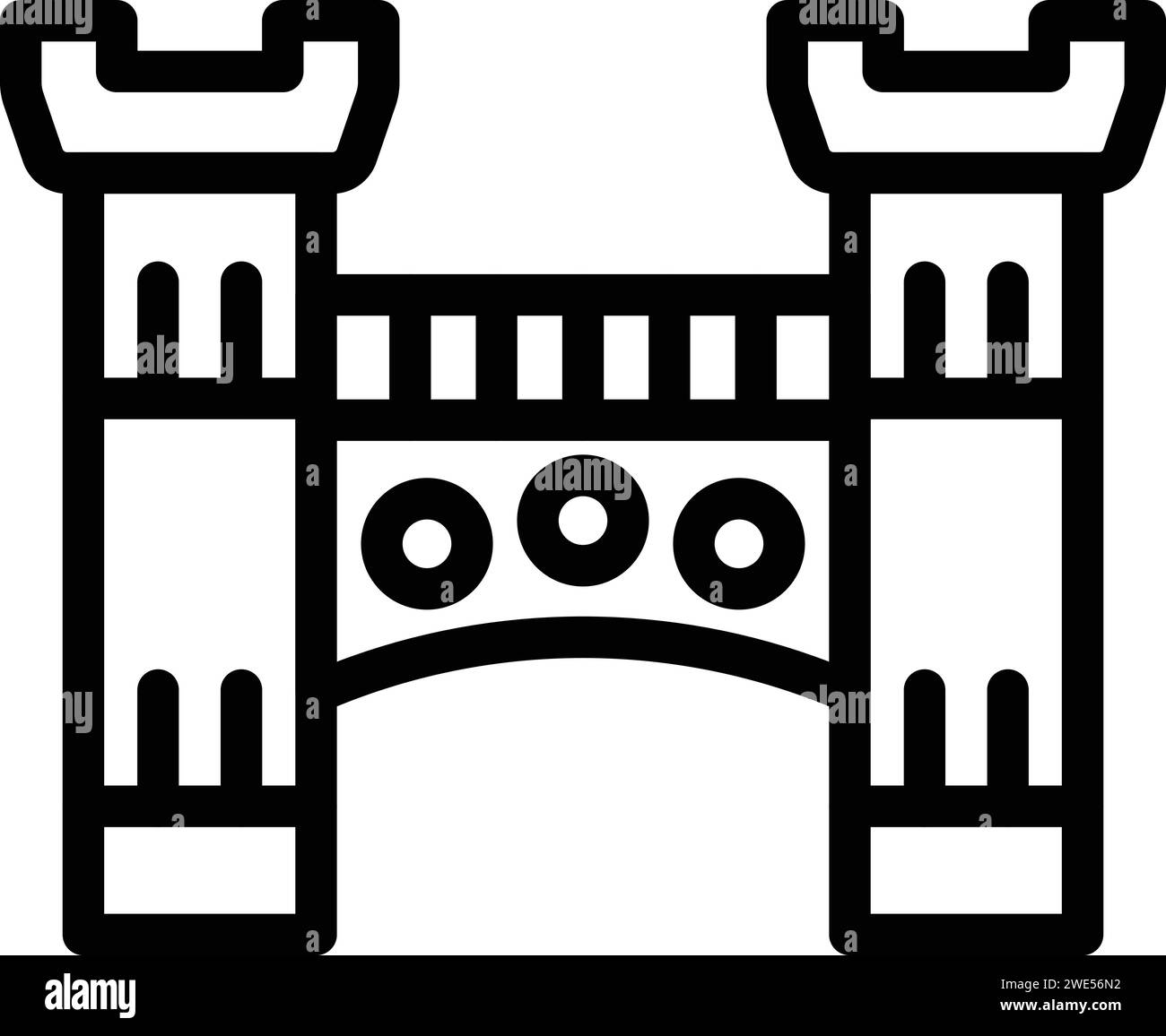 Vecteur de contour d'icône de pont de Baku. Voyage Skyline. Drapeau du jour de l'Asie Illustration de Vecteur