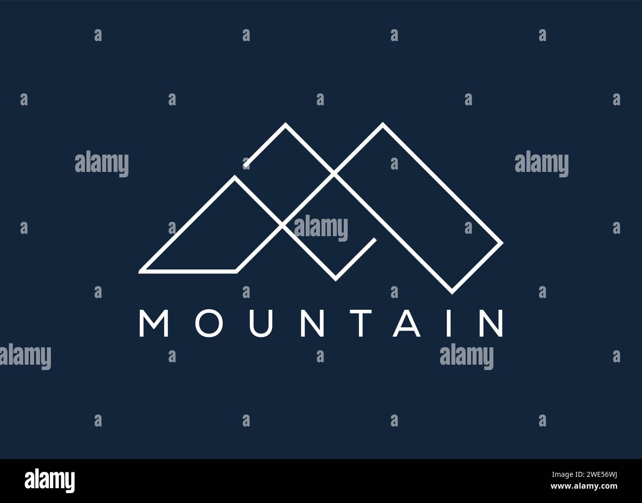 Modèle de vecteur de conception de logo minimal Mountain. Logo vectoriel Hill Illustration de Vecteur