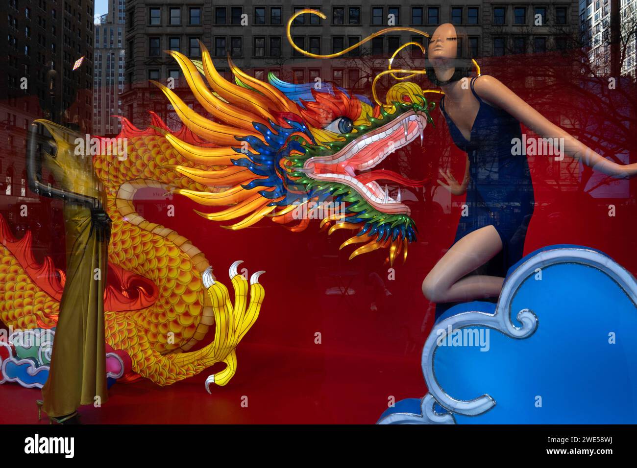 Nouvel an chinois au R.H. Macy Flagship Department Store à Herald Square, New York, États-Unis, 2024 Banque D'Images