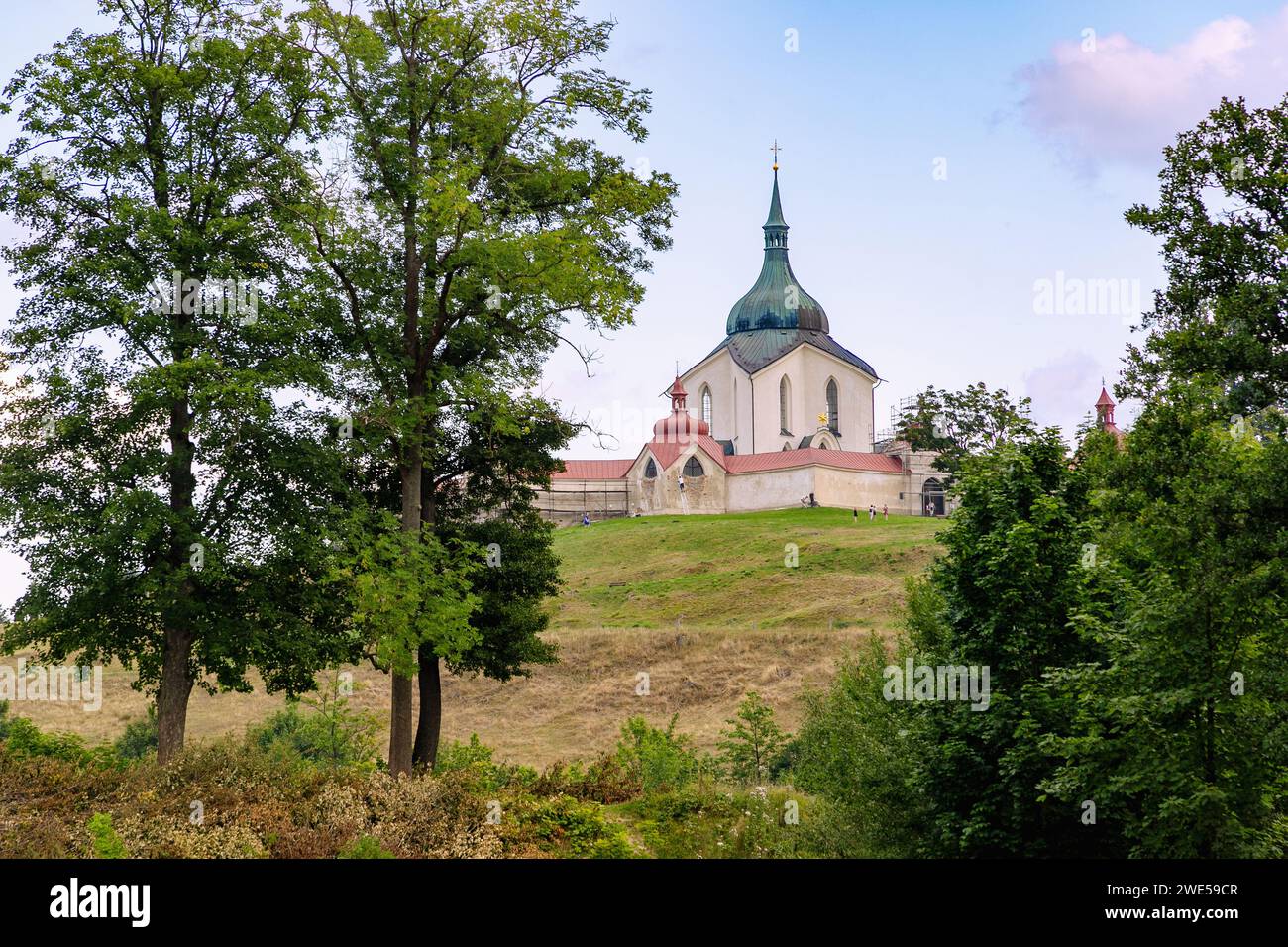 Église de pèlerinage de Saint Jean de Nepomuk sur Zelená Hora à Žďár nad Sázavou dans les hautes terres de Bohême-Moravie en République tchèque Banque D'Images