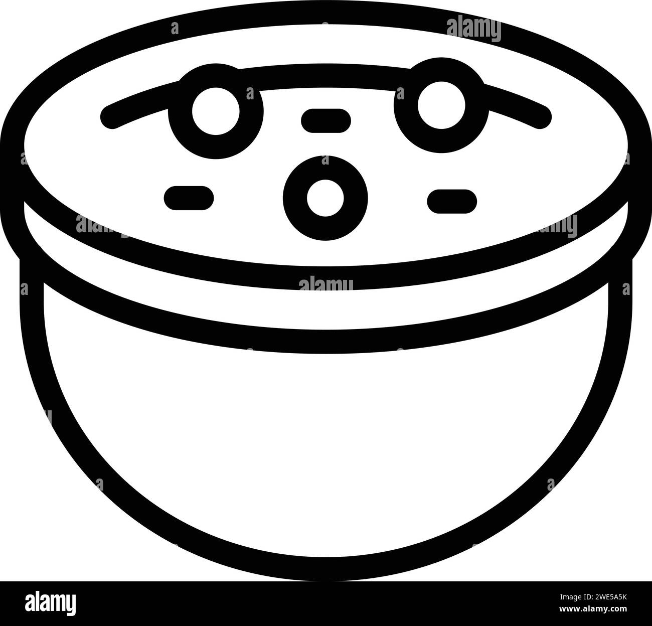 Vecteur de contour d'icône de soupe d'oeuf. En-cas. Nourriture de cuisine de riz Illustration de Vecteur