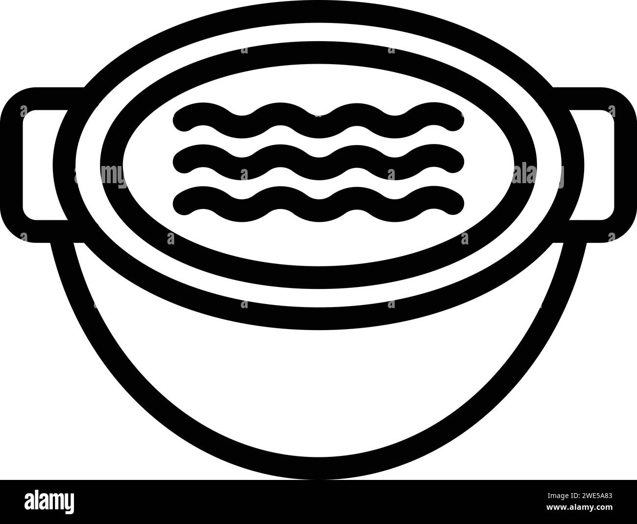 Vecteur de contour d'icône de soupe de menu. Poulet thai nourriture. Cuisine à base de riz Illustration de Vecteur