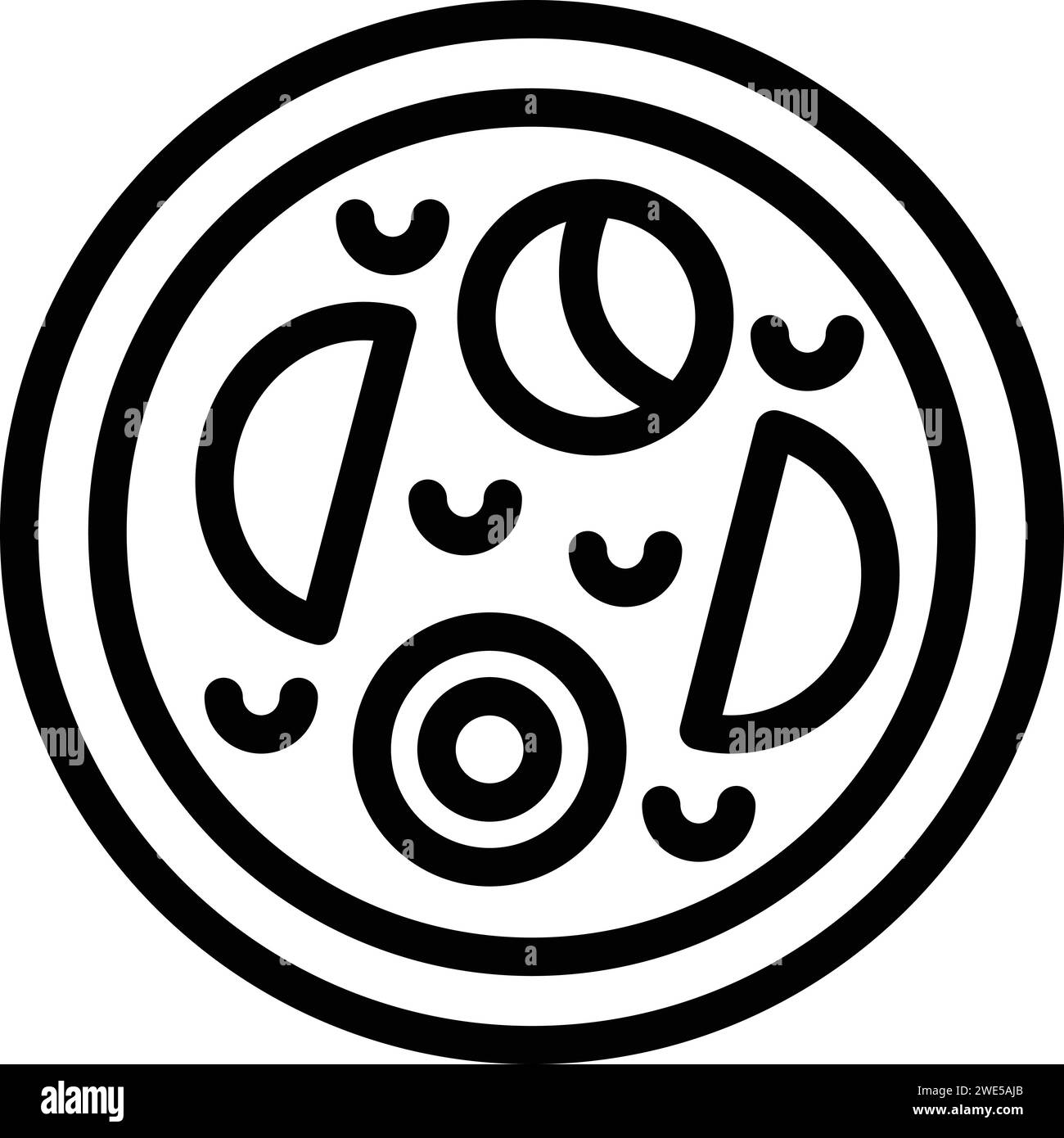 Vecteur de contour d'icône de soupe de rue asiatique. Thaï épicé. Marché des aliments frais Illustration de Vecteur