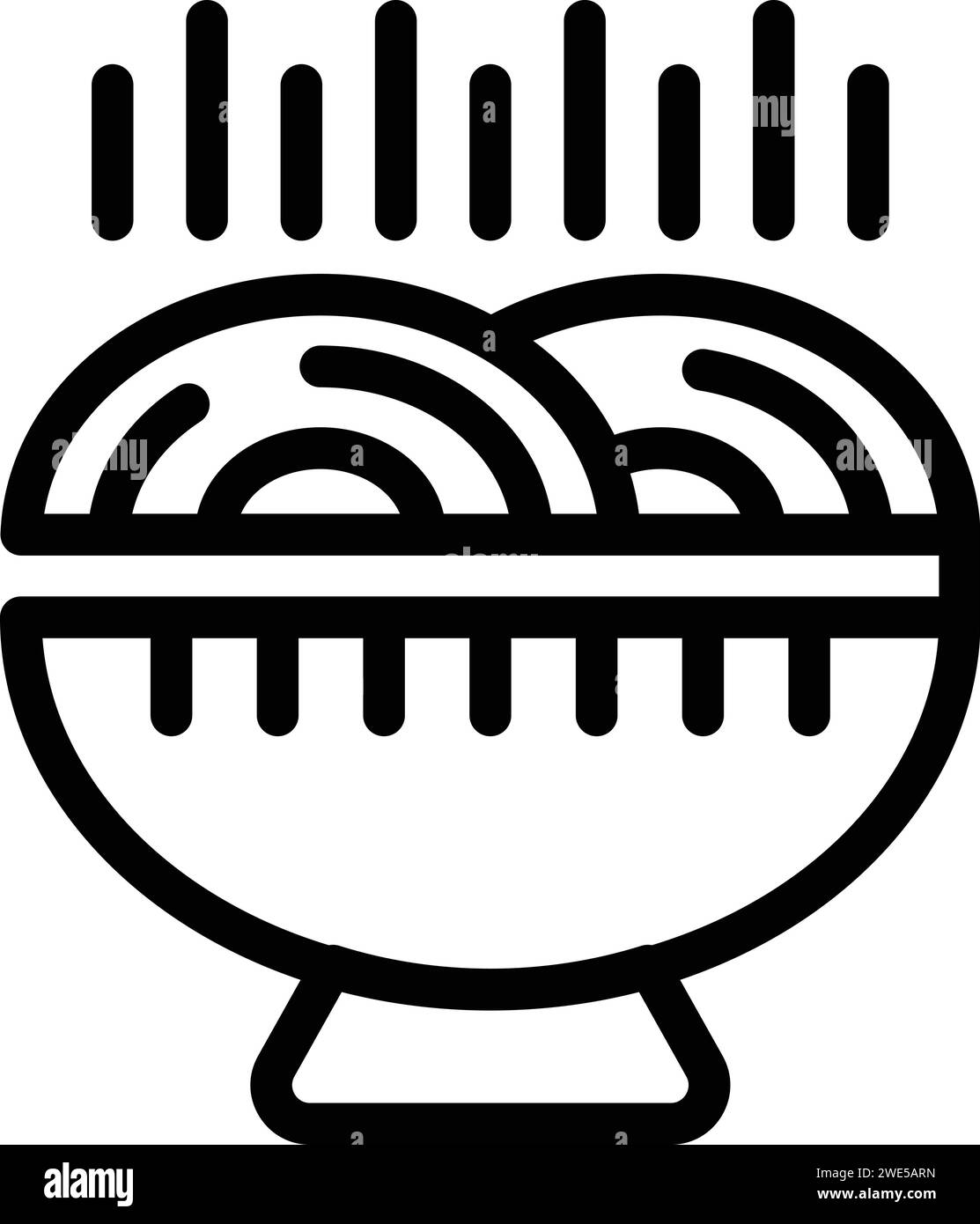 Vecteur de contour d'icône de soupe de menu de basilic. Cuisine de cuisine. En-cas Illustration de Vecteur