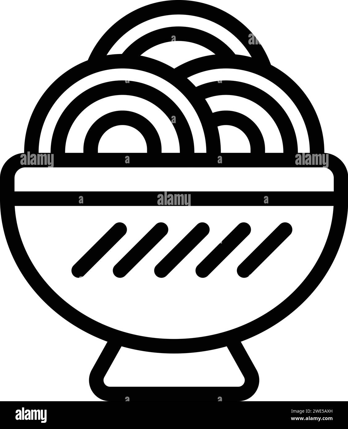 Vecteur de contour d'icône de cuisine de snack Food. Bol asiatique de cuisson. En-cas Illustration de Vecteur