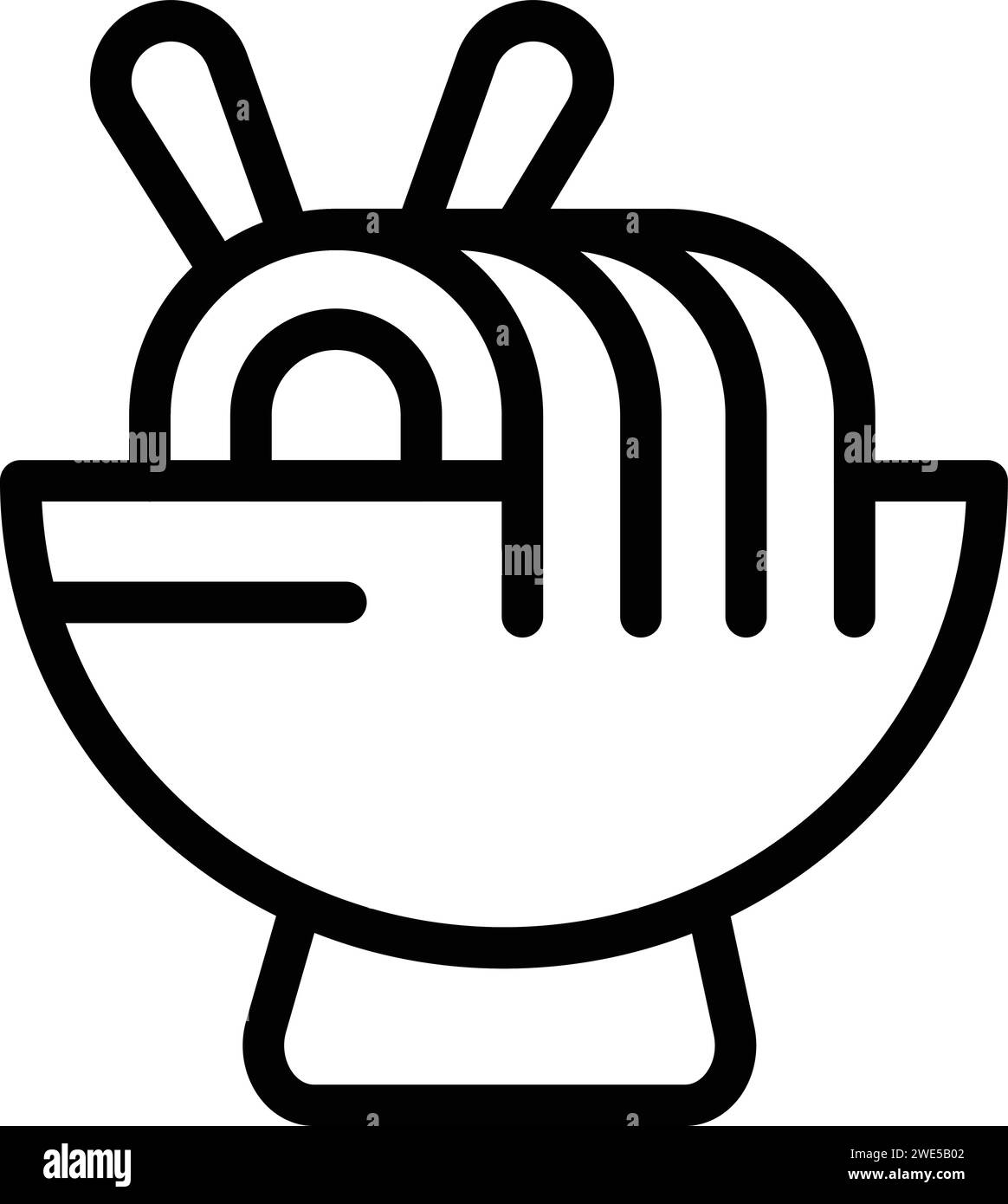 Vecteur de contour d'icône d'apéritif de soupe de rue. Cuisine à base de riz. Marché frais Illustration de Vecteur