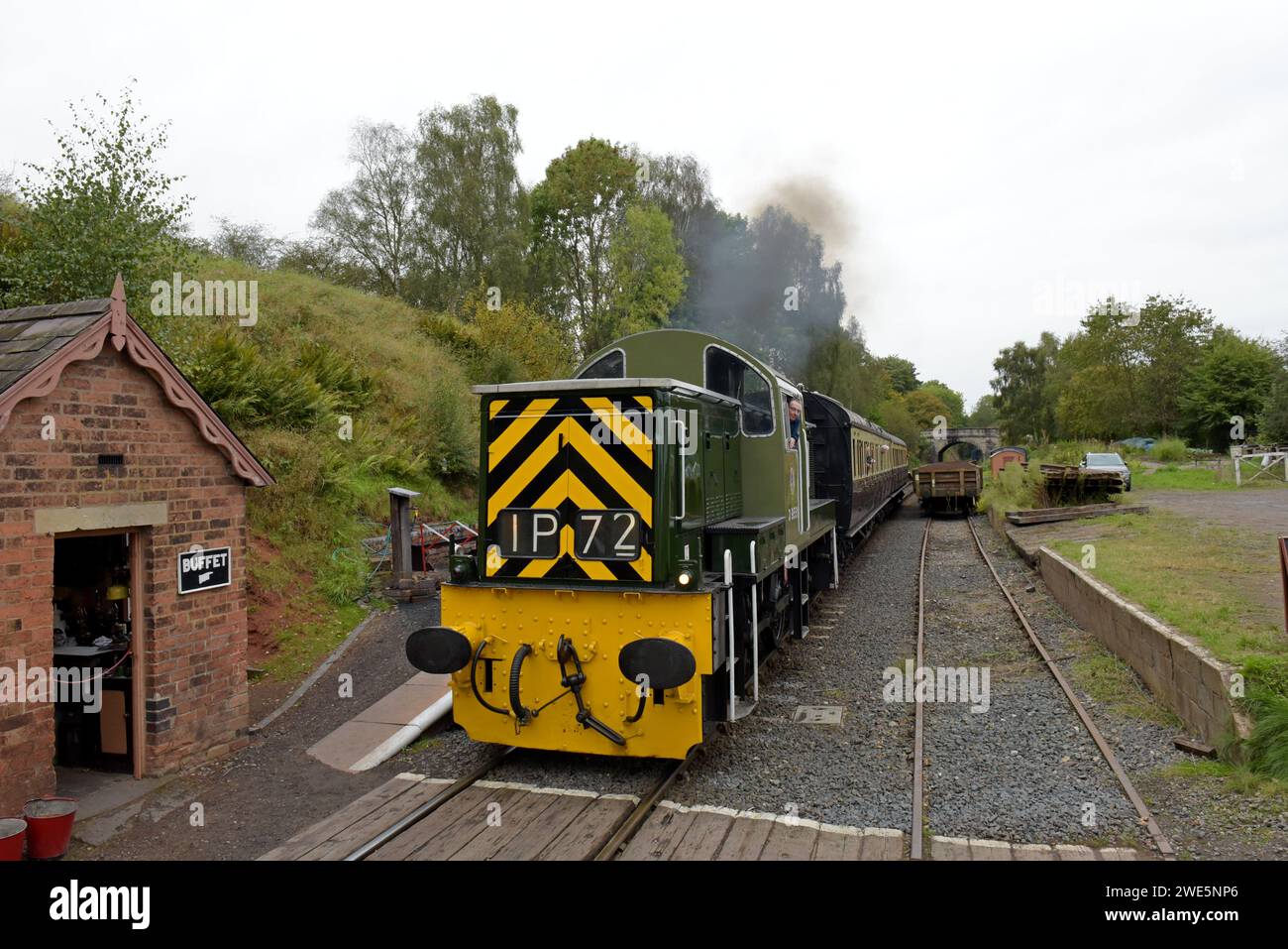 Préservée ex British Rail Class 14 diesel loco à la gare d'Eardington récemment rouverte sur la Severn Valley Railway, Shropshire Banque D'Images