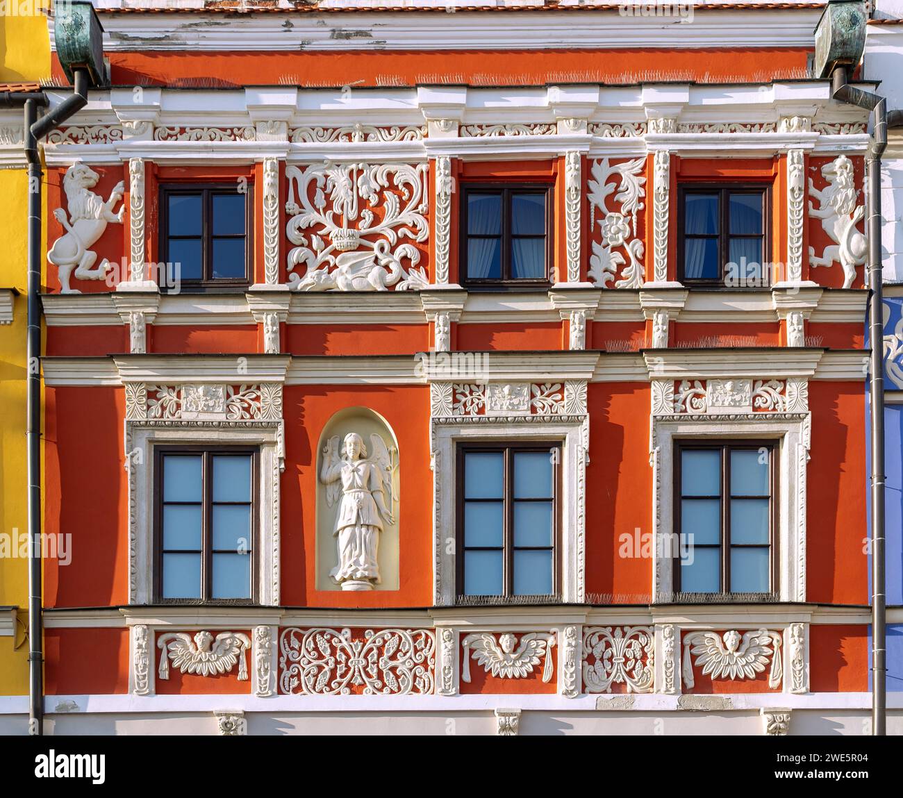 Maison arménienne de l'Ange (Kamienica Pod Aniolem, Bartoszewiczowski House, Zamojskie Museum) à Rynek Wielki à Zamość dans la voïvodie de Lubelskie en P Banque D'Images