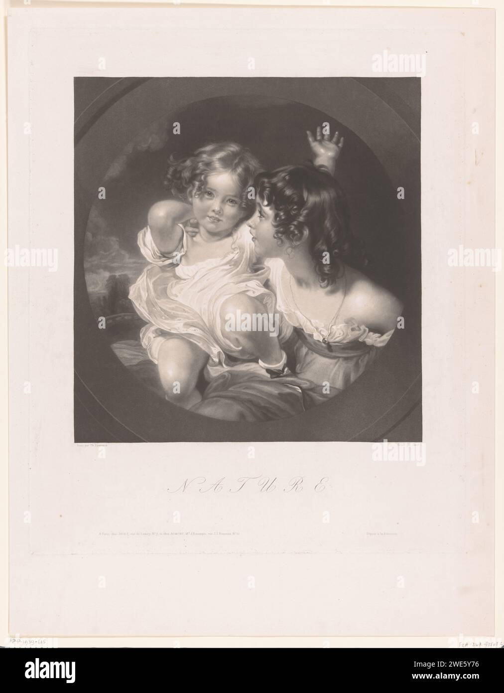 Nature, Portrait d'Emily et Laura Ann Calmady, Jean Pierre Marie Jazet, d'après Thomas Lawrence, 1831 print Paris papier gravure personnages historiques - BB - Femme. sœurs (relations familiales au deuxième degré). Enfant en bas âge - AA - fille. fille (enfant entre tout-petit et jeune) Banque D'Images