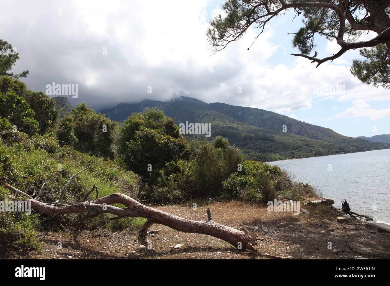 Les gens à Icmeler beach dans le Parc National de la péninsule de Dilek, Turquie Banque D'Images