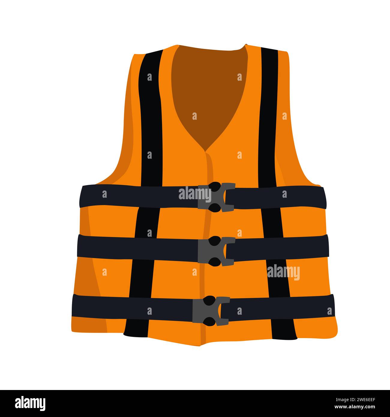 Gilet de sauvetage pour les aventures en bateau et en eau Illustration de Vecteur
