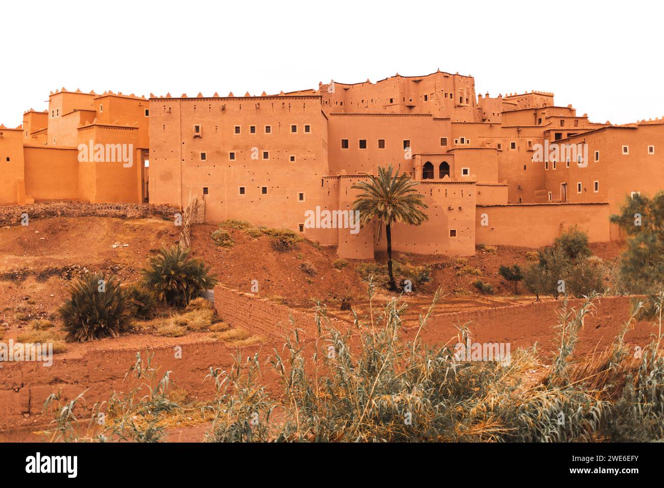Ksar d'adobe maisons à Ouarzazate au Maroc, Afrique Banque D'Images