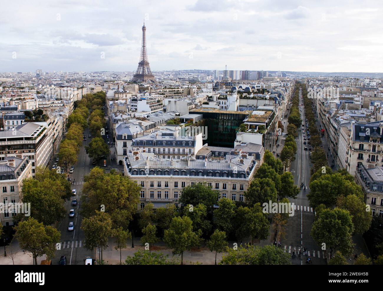 Vue sur la ville avec Tour Eiffel à Paris, France Banque D'Images