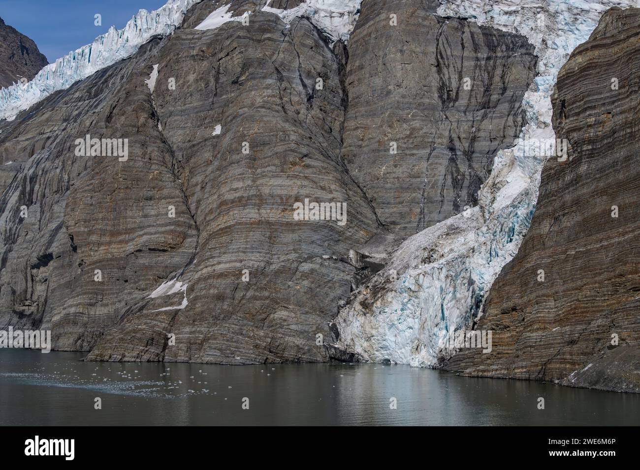 Vue panoramique, Gold Harbor, SGI, glaciers et montagnes, Banque D'Images