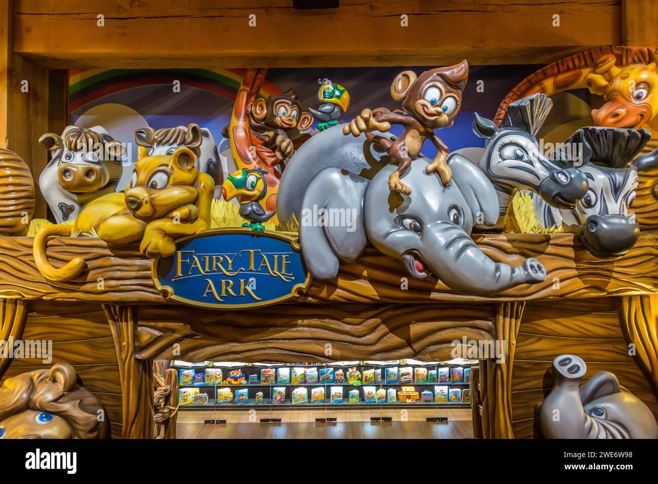 Exposez-vous à l'intérieur de la réplique grandeur nature de l'Arche de Noé à l'attraction Ark Encounter à thème historique près de Williamstown, Kentucky Banque D'Images