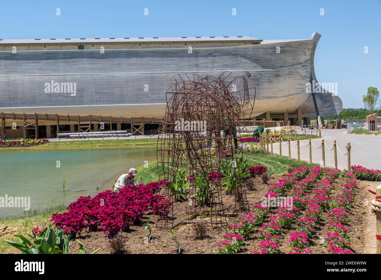 Réplique grandeur nature de Noé's Ark at the Ark Encounter, attraction à thème historique près de Williamstown, Kentucky Banque D'Images