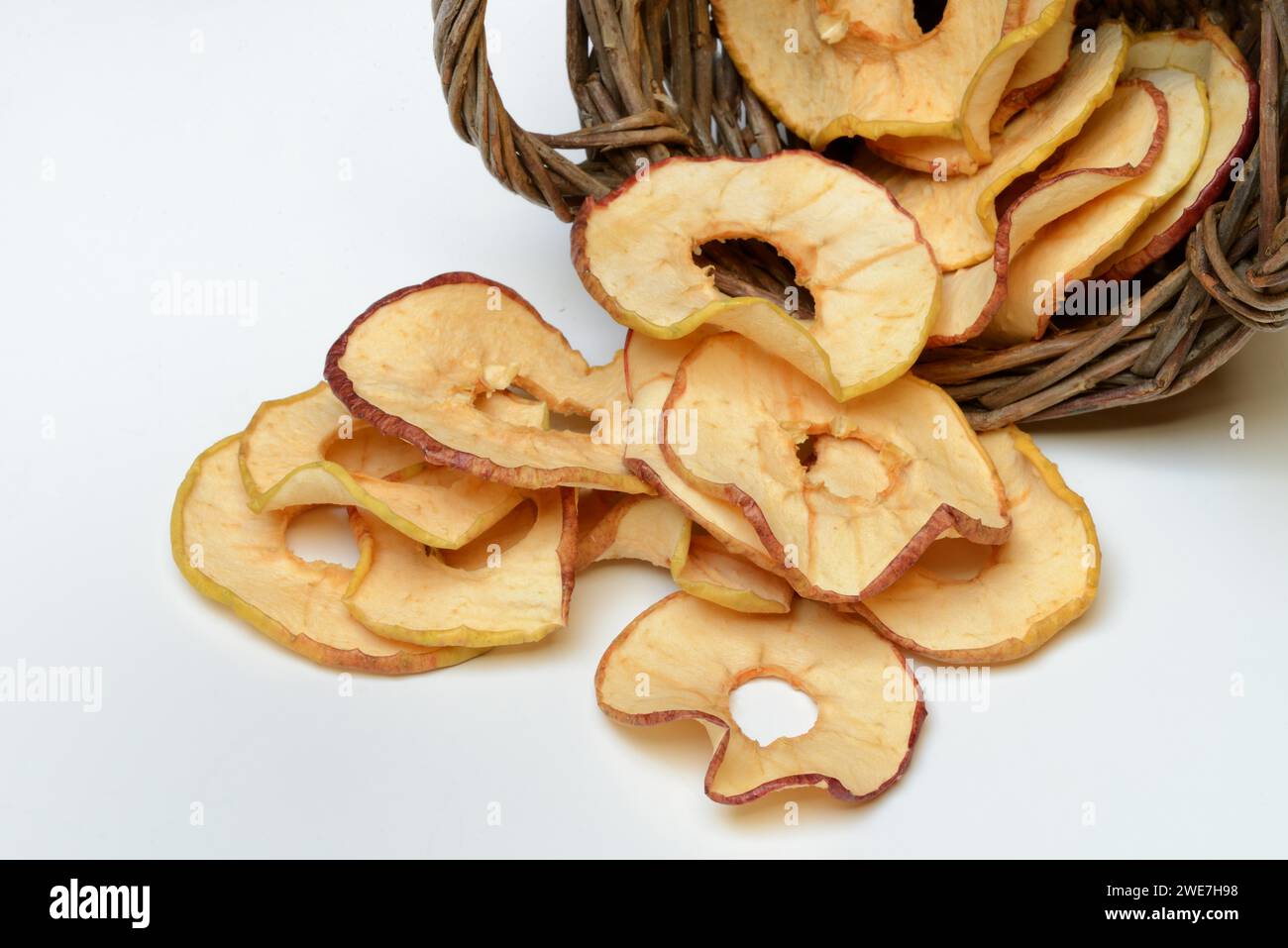 Anneaux de pommes séchées, fruits secs Banque D'Images