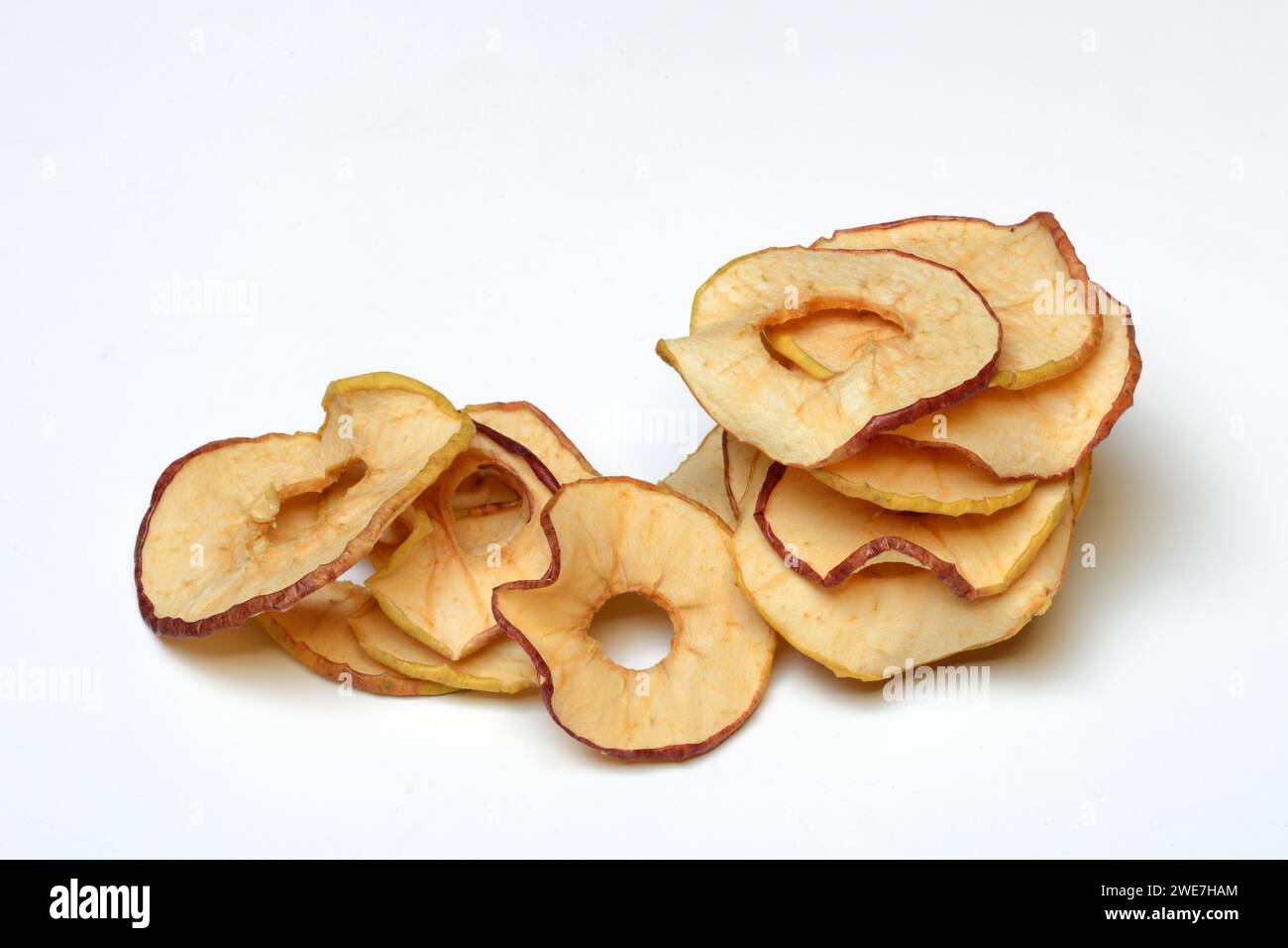 Anneaux de pommes séchées, fruits secs Banque D'Images